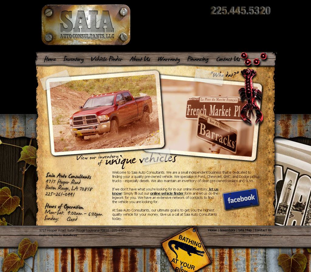 Custom Louisiana-themed website design for indepen
