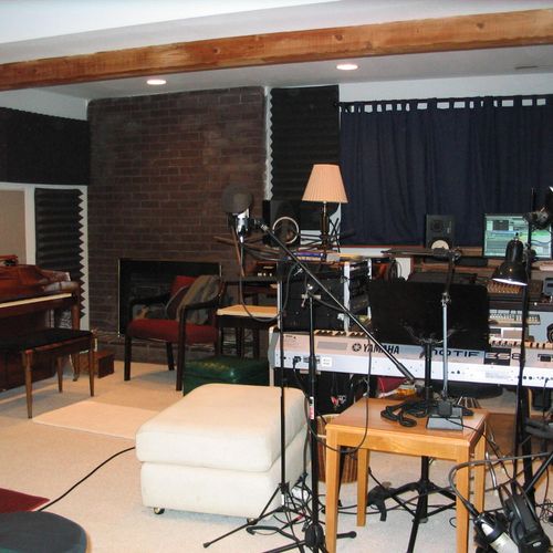 Room has plenty of space for recording bands, with