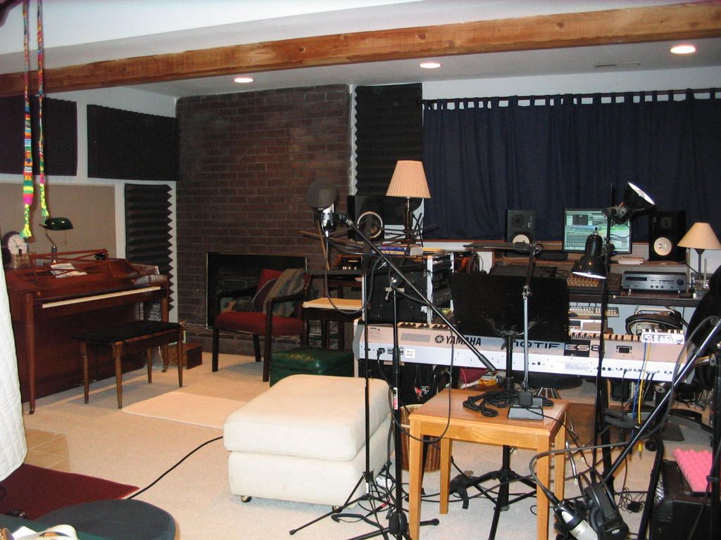 Room has plenty of space for recording bands, with