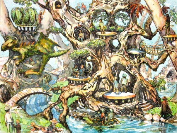 The Living Root (24"x18") Watercolor/Ink