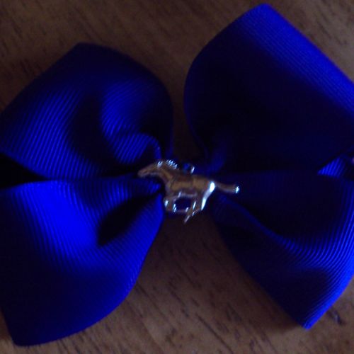 royal blue Mustang hair bow: made specially for Fo