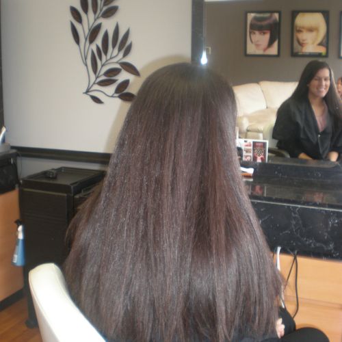 Clients hair before Keratin Complex Treatment.  
(