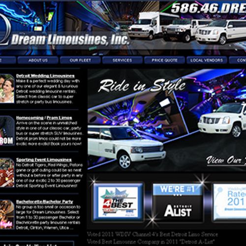 Brochure Website Design for Dream Limousines
