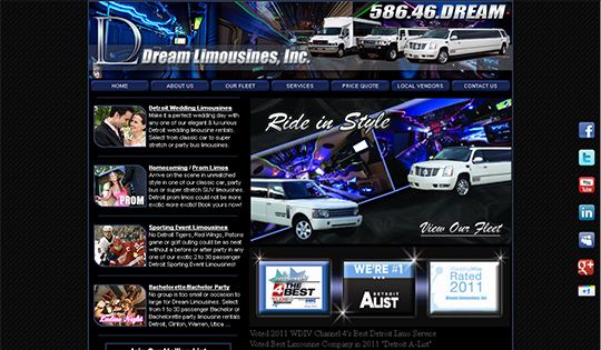 Brochure Website Design for Dream Limousines
