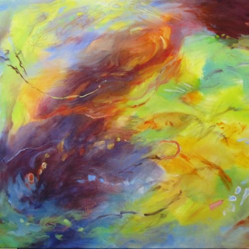 "Summer Rush", oil on canvas (framed) 30 x 40, $22