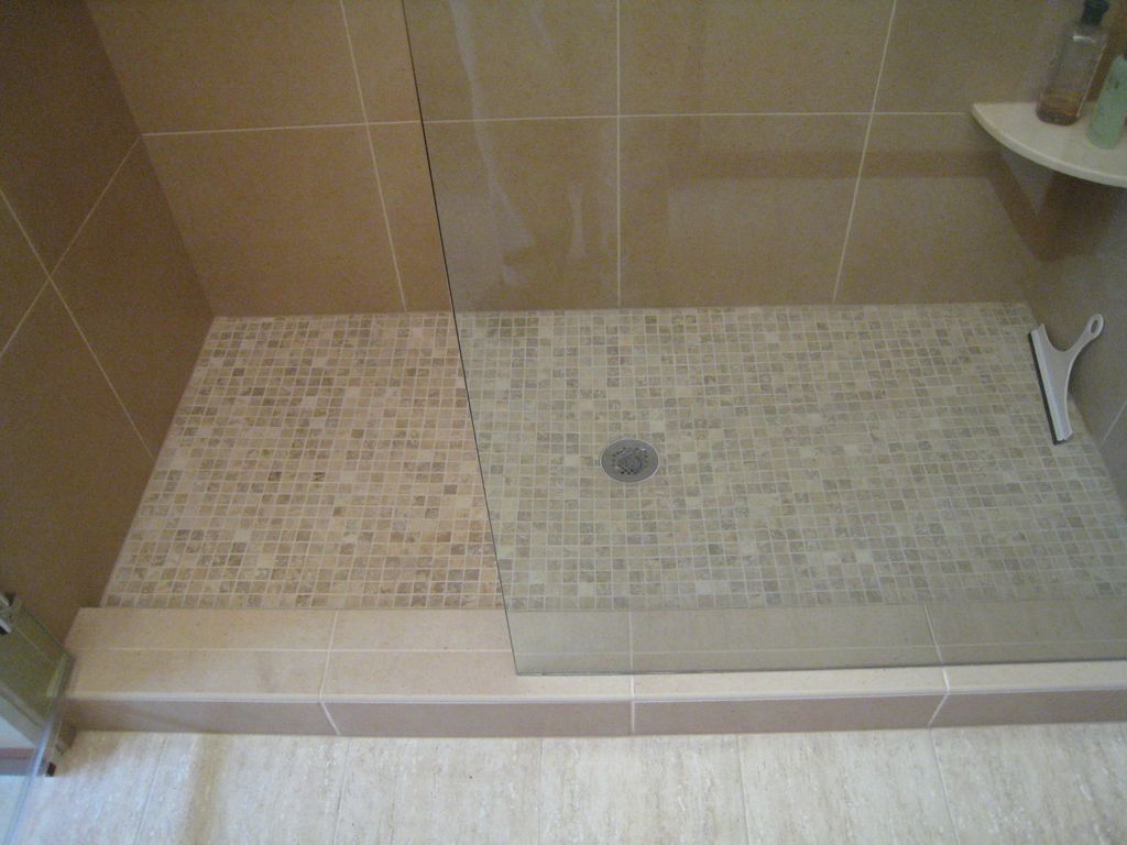 Custom shower pan and tile installation by DMJ ser