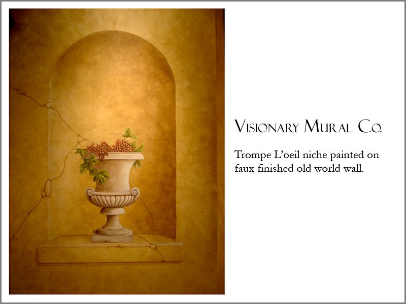 trompe l oeil niche mural and decorative faux fini