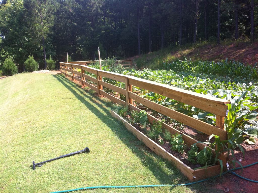 75' 3 rail fence for a garden barrier