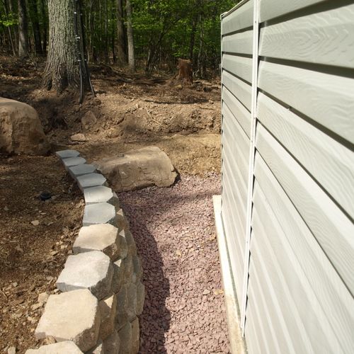 Retaining wall and pathway