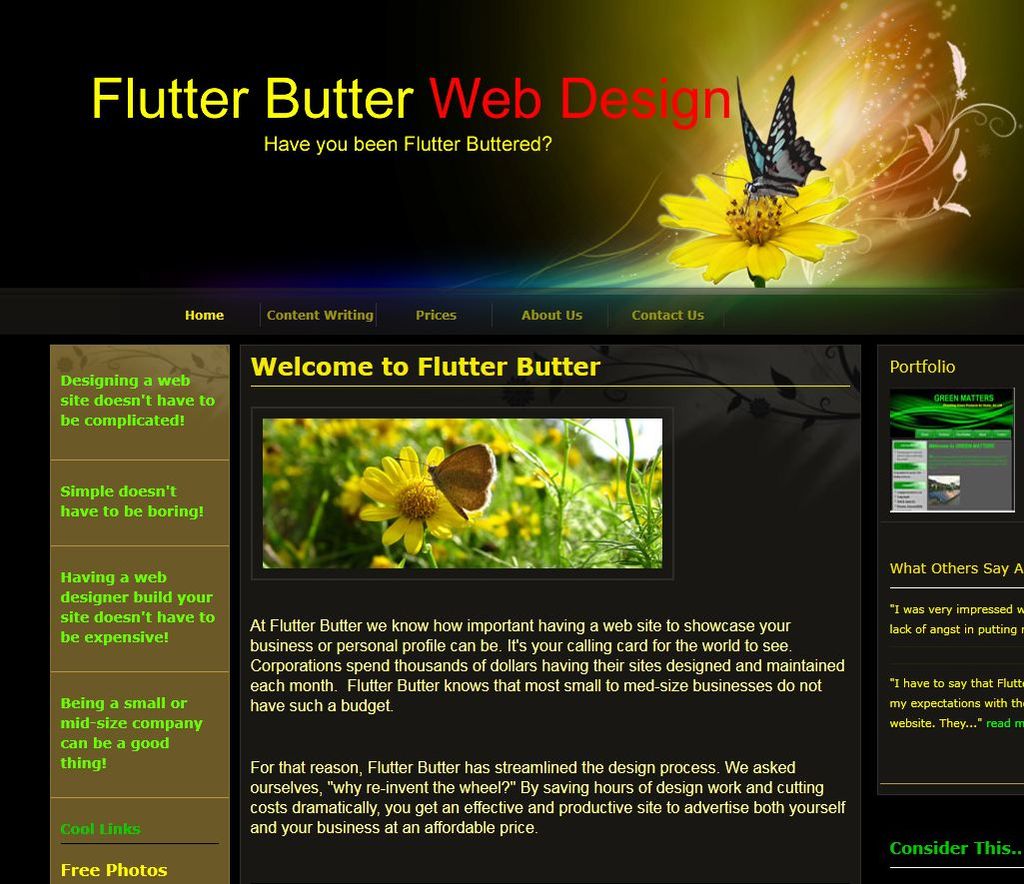 Flutter Butter Web Design