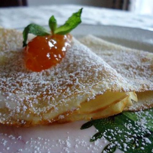 Apricot filled Crepes