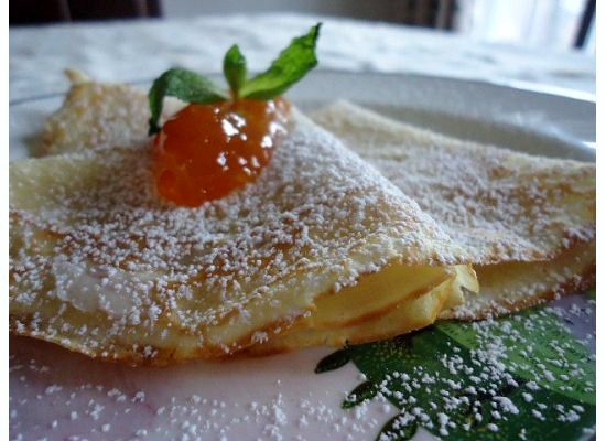 Apricot filled Crepes