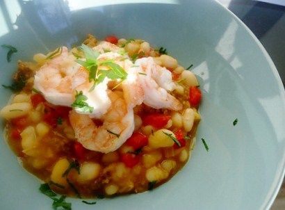 Shrimp and Chorizo Bean Stew
