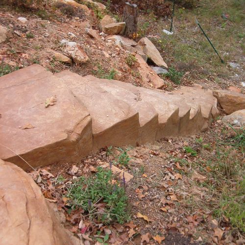 Faux Rock staircase constructed by Fender Brothers
