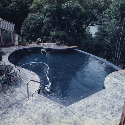 Stamped Pool Deck constructed by Fender Brothers C