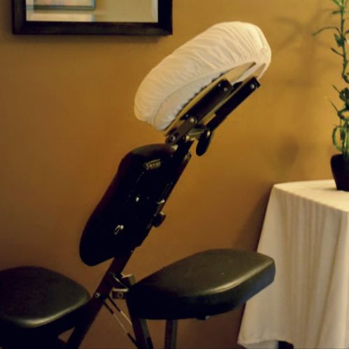 Chair massages are available.