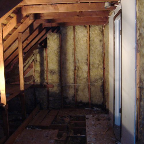 this is a before picture on an attic remodel.