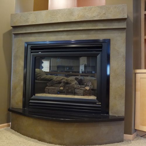 Textured fireplace