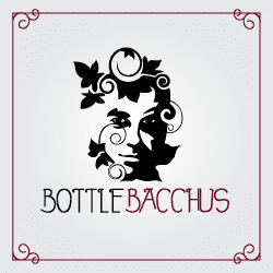BottleBacchus logo sample - an intricate black and