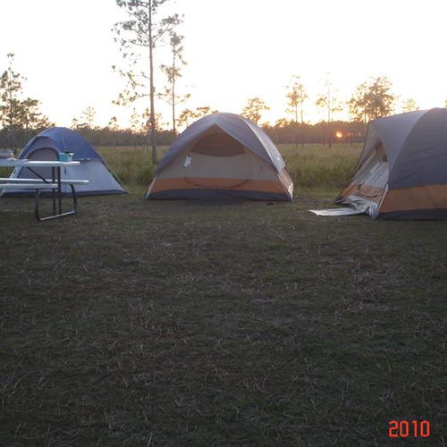 Camp site on a Nature Speaks riding retreat on the