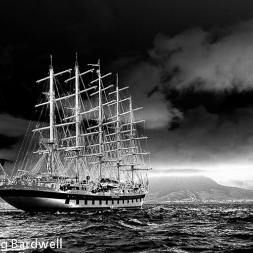 Royal Clipper off the coast of St. Kitts