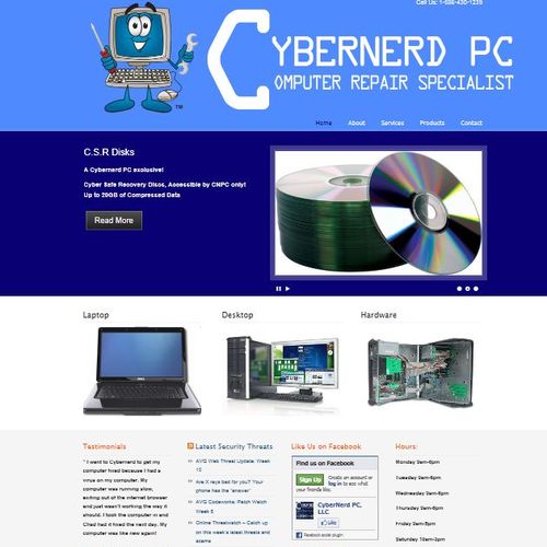 Cybernerdpc.com a Wordpress website designed by Wa