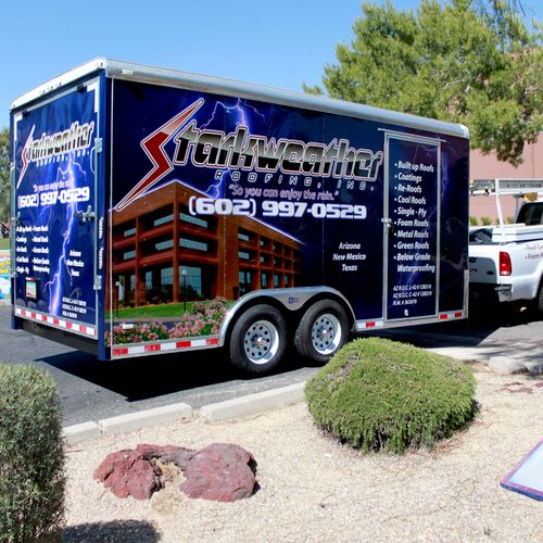 Starkweather Roofing Full Trailer Wrap