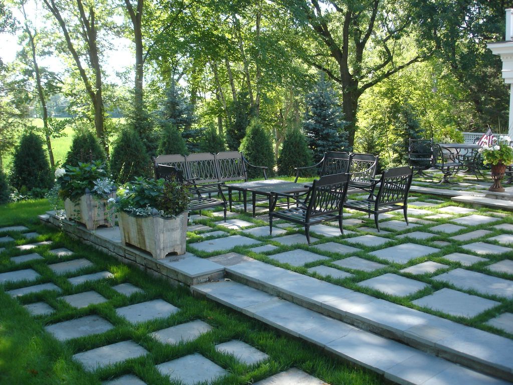 Custom three tier bluestone patios, and steps