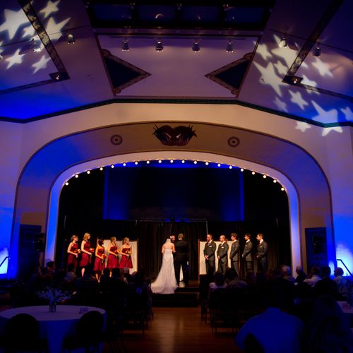 Wedding Ceremony with Blue Uplighting
Veterans Mem