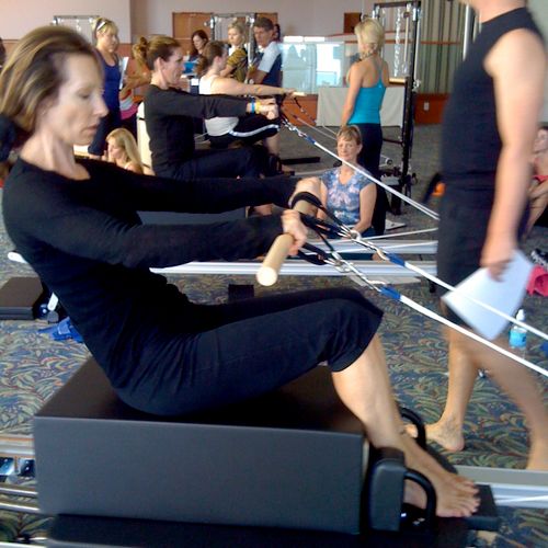 Reformer exercise to strengthen back and core.