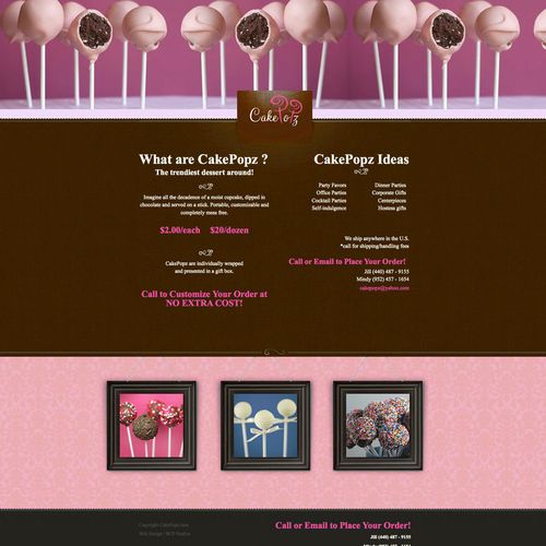 Work we've done - CakePopz - small e-commerce site