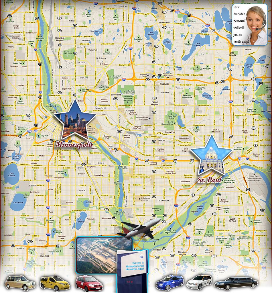 reserve your taxi to or from the minneapolis st pa