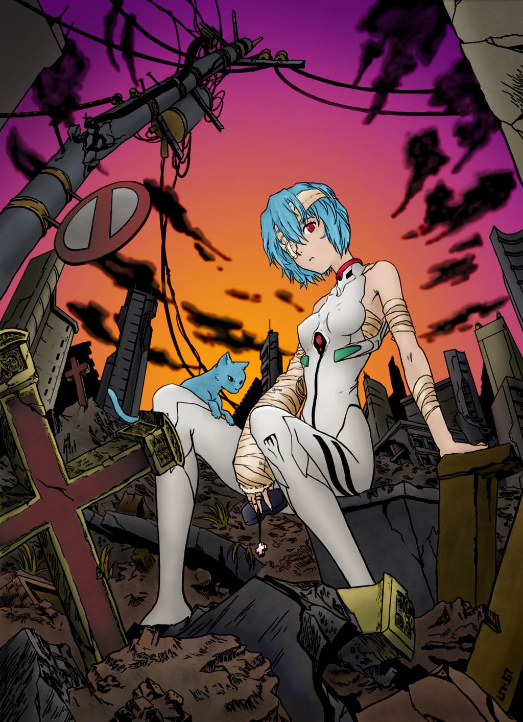 Digital coloring of provided lineart ''Apocalypse 