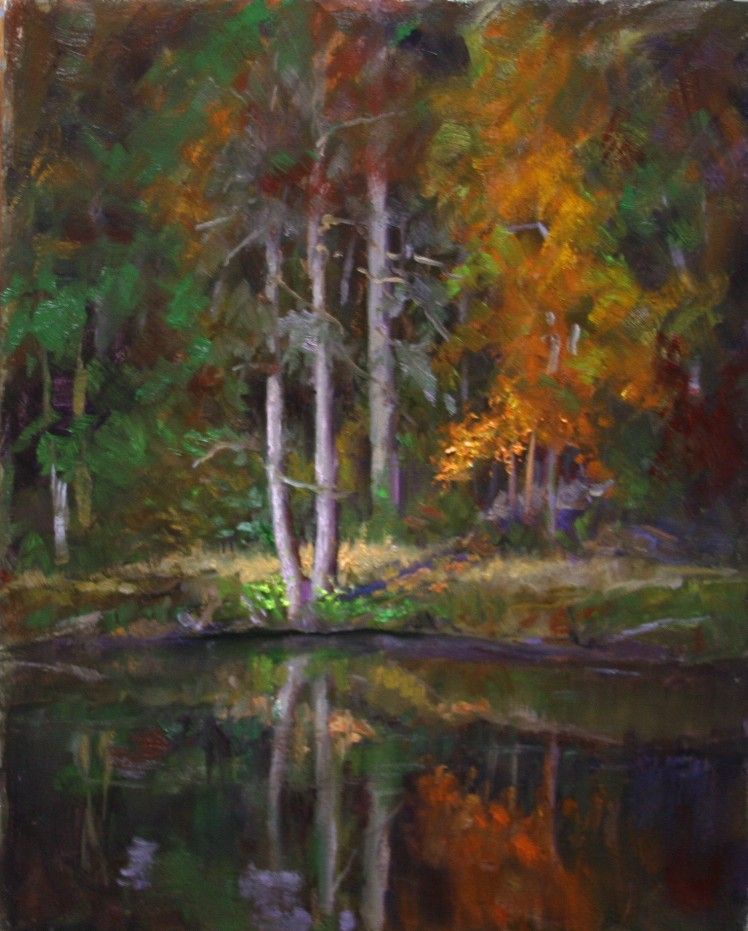 painted on location oil on panel