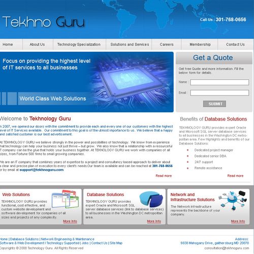 Client: Tekhnoguru 

Created an IT website for the