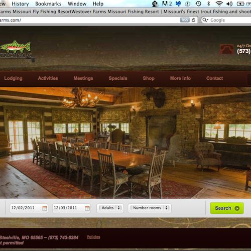 Resort site with room booking, based on WordPress