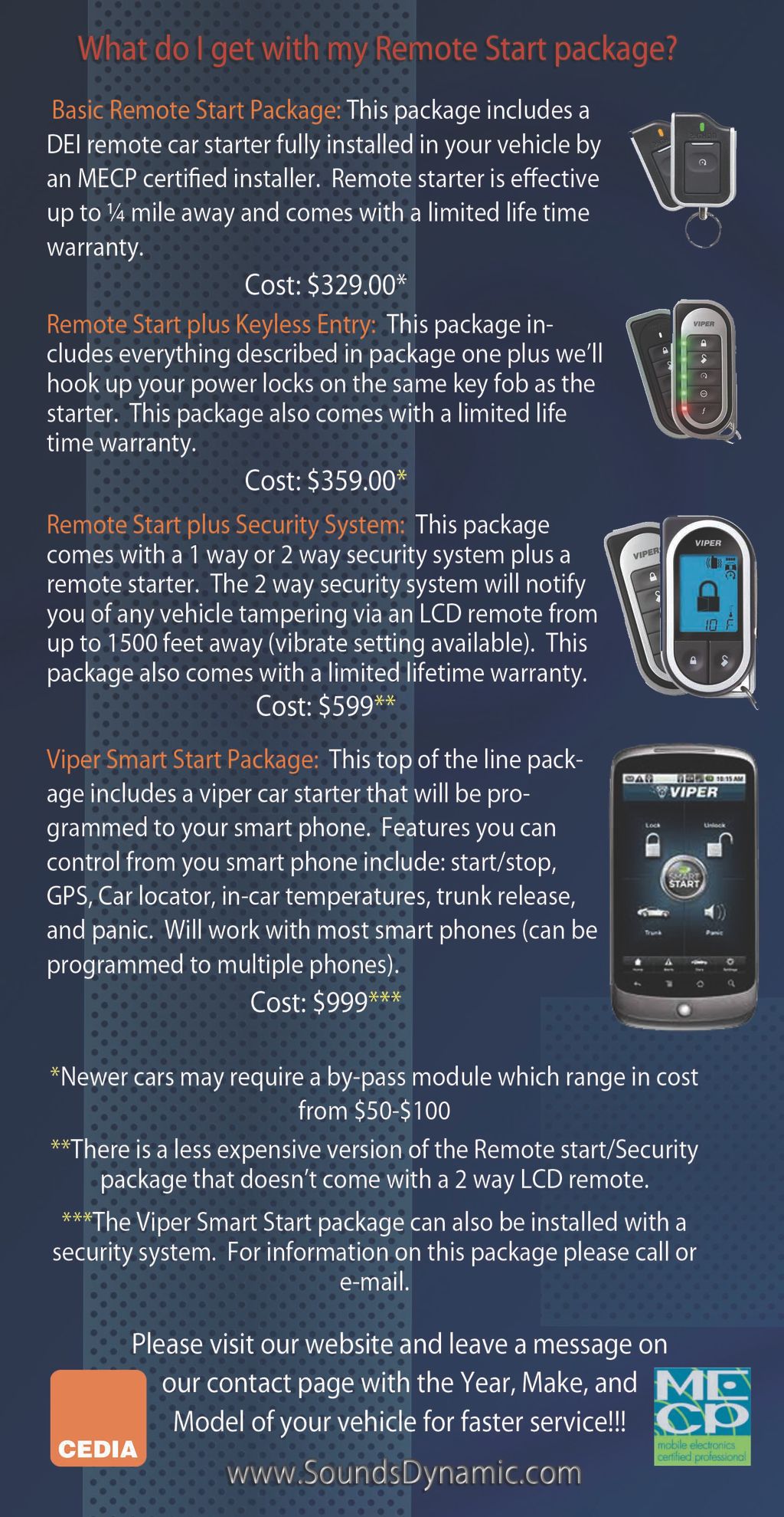 Ask about our Remote Start packages