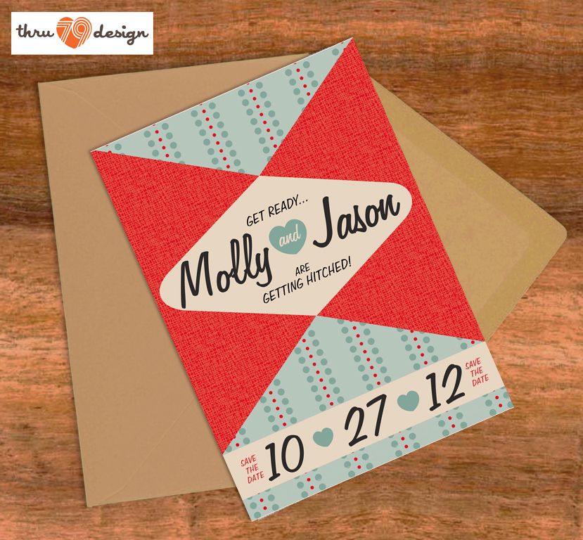 50's kitch save the date or invitation