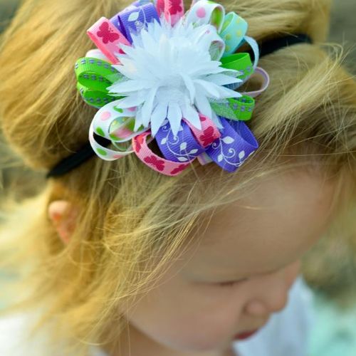 Beautiful Spring Flower bow on headband!  Any colo