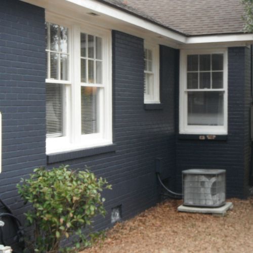 We applied two coats of exterior Benjamin Moore to