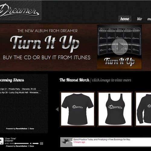 Dreamer The Band Website Design and Development