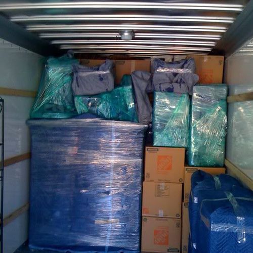 Professionally loaded truck to avoid shifting & fr