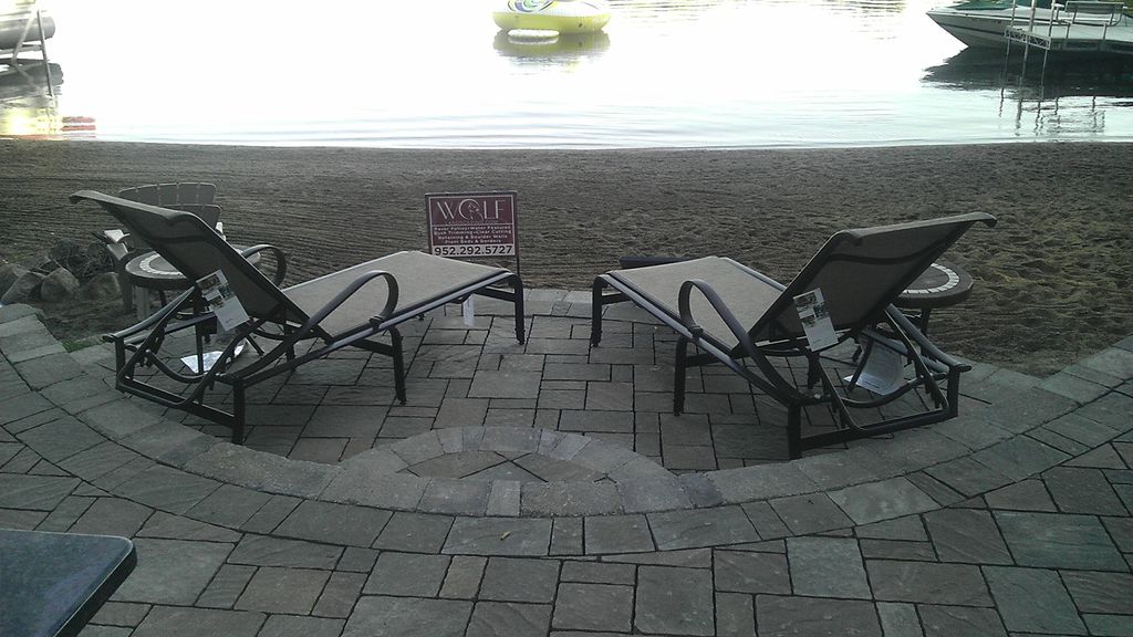 Lower lakeside sitting deck.