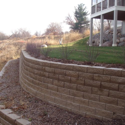 Two tiered retaining walls