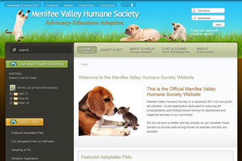 Menifee Valley Humane Society Website