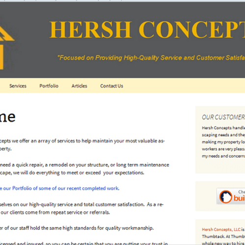 Website Design & Development for Hersh Concepts of