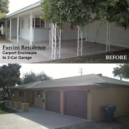 2009 Carport enclosure to 2-car garage - Phoenix, 