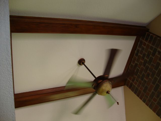 Stained the ceiling beams.