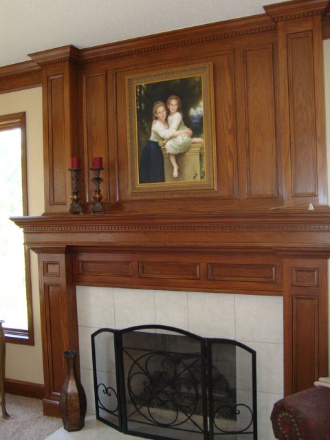 Stained the mantle and wood frame.