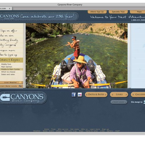 Custom website design for rafting company in Idaho